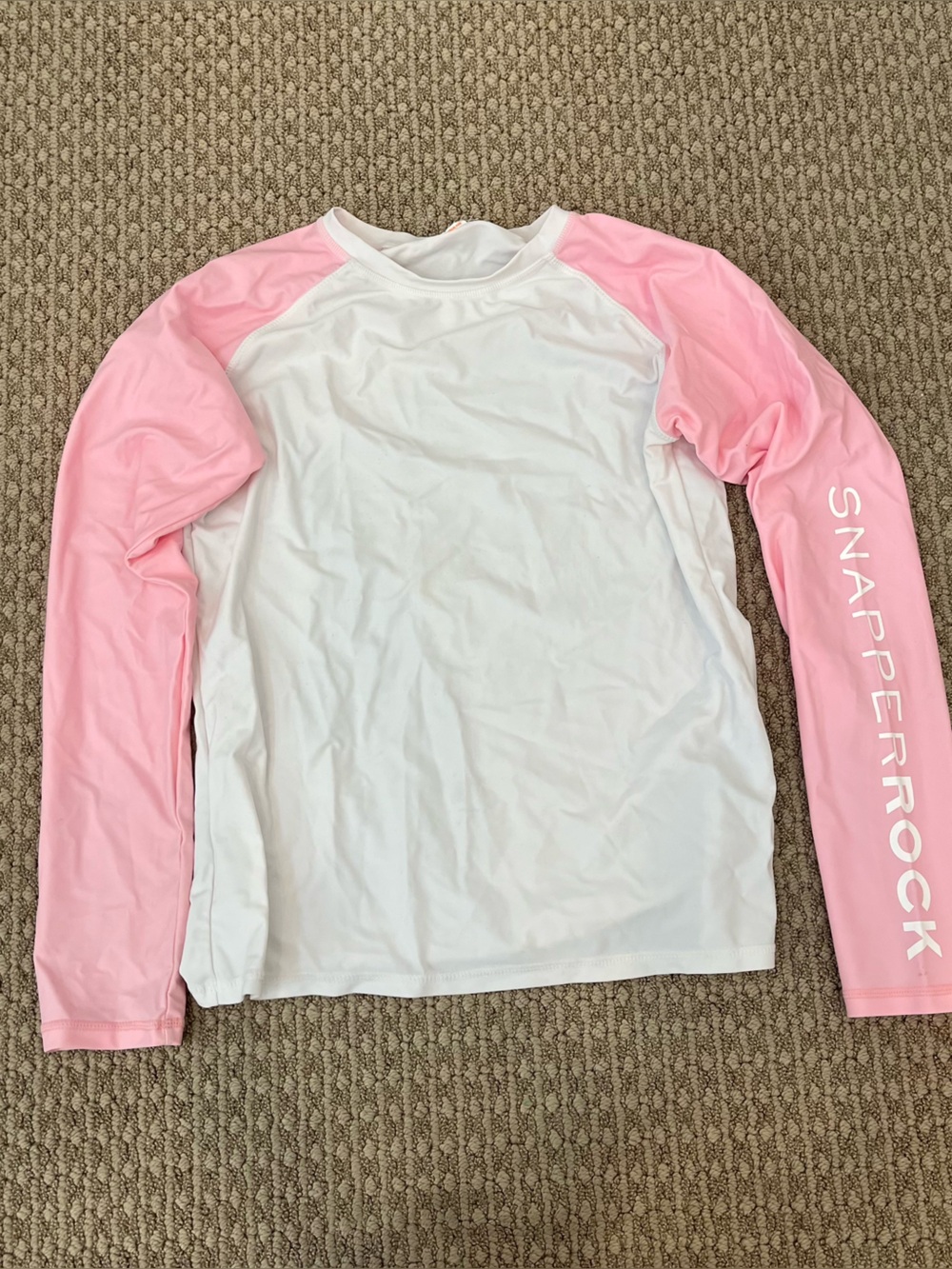 Snapper Rock White and Pink Long-Sleeve Rash Guard
